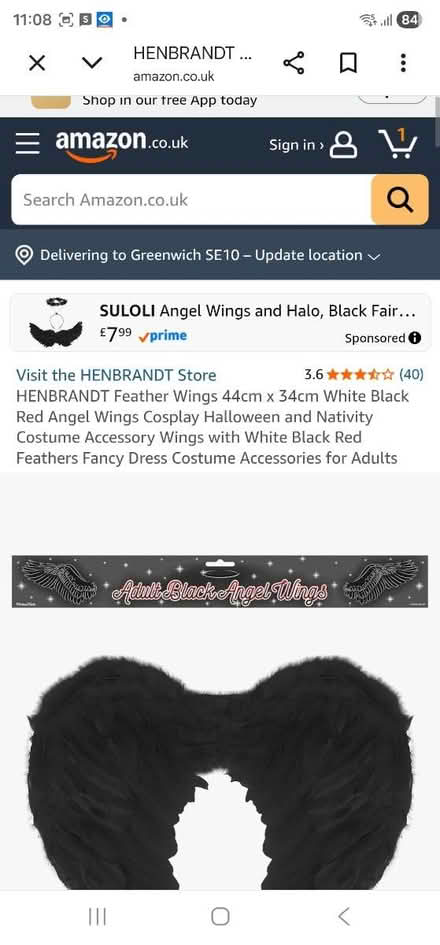 Photo of free Child/adult black wings (Stevenage SG1) #4