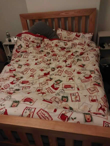 Photo of free Double pine bed (S12 Frechville) #1