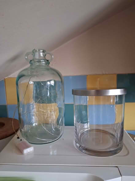 Photo of free Large demijohn with lights, lrg candle jar , drink bottles (Fort Pitt ME1) #1