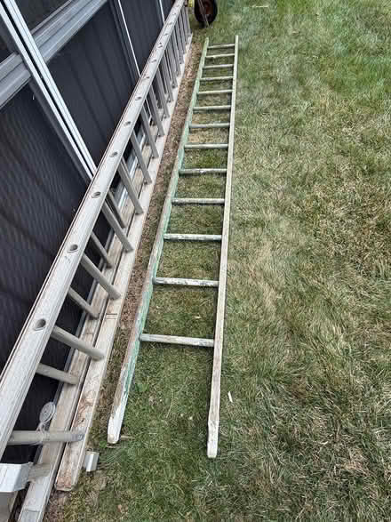 Photo of free 14 ft ladder wood also aluminum (Farmington Hills) #1