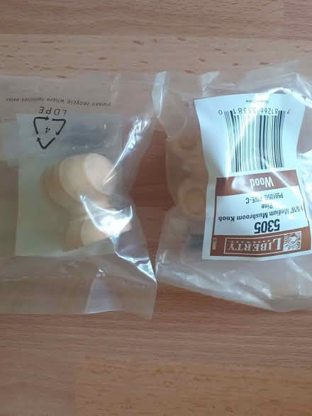 Photo of free 2 new wooden pine door knobs (Riverdene RG21) #1