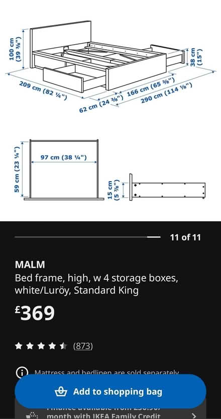 Photo of free IKEA Malm Bedframe Kingsize (Greaves LA1) #3