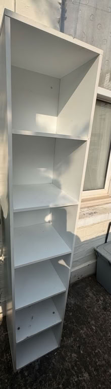 Photo of free White shelving tall unit with mirror (Sands End SW6) #1