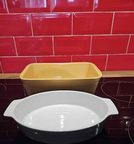 Photo of free 2 heavy large earthenware dishes (Da1 2 dartford) #1
