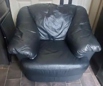 Photo of free Black leather armchair (Barnton CW8) #1
