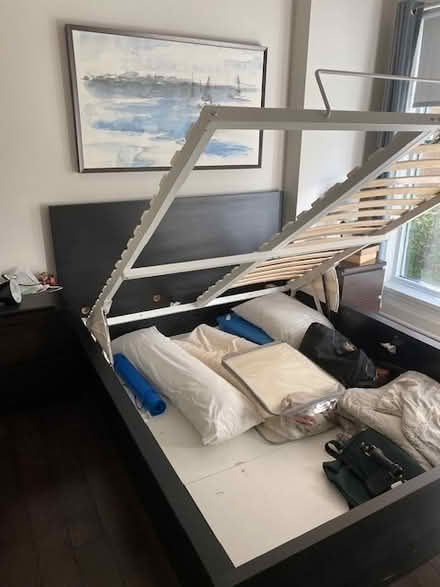 Photo of free Ikea queen bed with storage (Beechwood area) #2