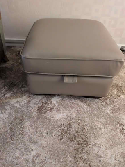 Photo of free Beige leather storage stool (Eastbourne DL1) #1