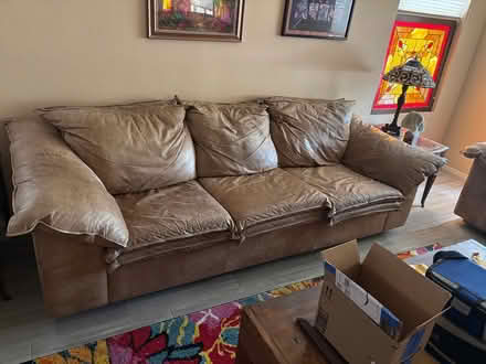 Photo of free Leather couch and loveseat (West side) #1