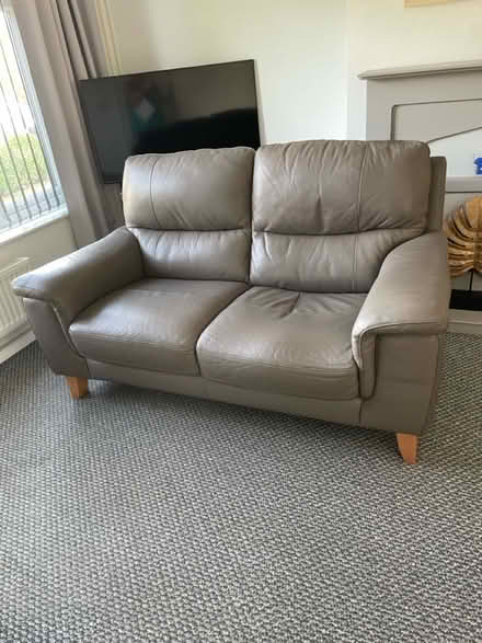 Photo of free 2 seater leather couch (Scarisbrick, ormskirk) #2