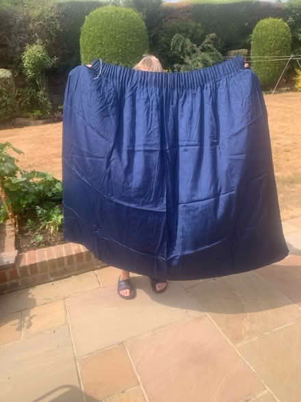 Photo of free Two blue lined curtains (Wheathampstead AL4) #2