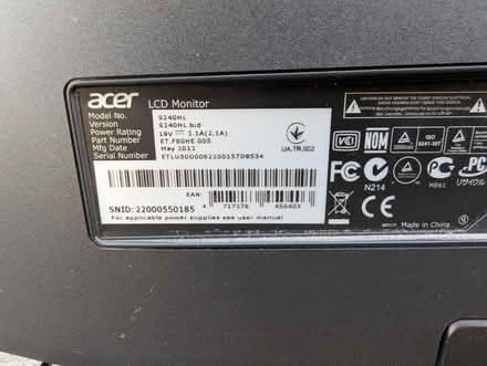 Photo of free PC monitor - Acer S240HL (Brookwood GU24) #2