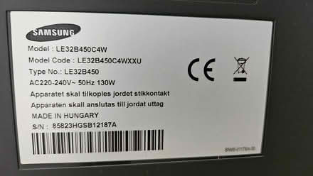 Photo of free Old LED 32" Samsung TV (not smart) (Epsom KT17) #2