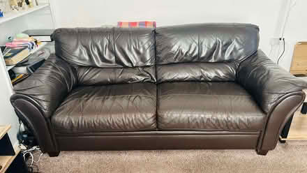 Photo of free 2 and 3 seater leather sofas (Broom SG18) #1
