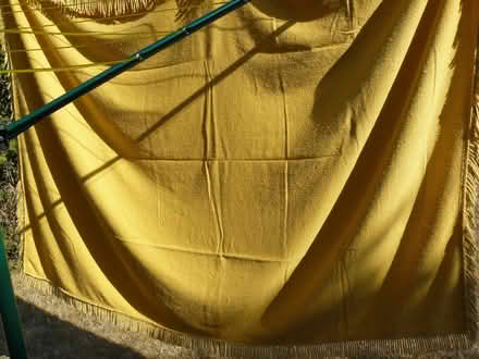 Photo of free Gold colour cotton chenille tablecloth W:50" L:72" (Kempsey WR5) #3