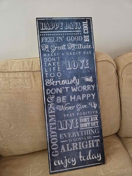 Photo of free Wooden slogan sign (Murton/Hilton CA16) #1