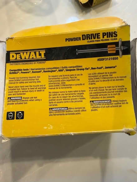 Photo of free DeWalt powder drive pins (East Palo Alto CA) #1