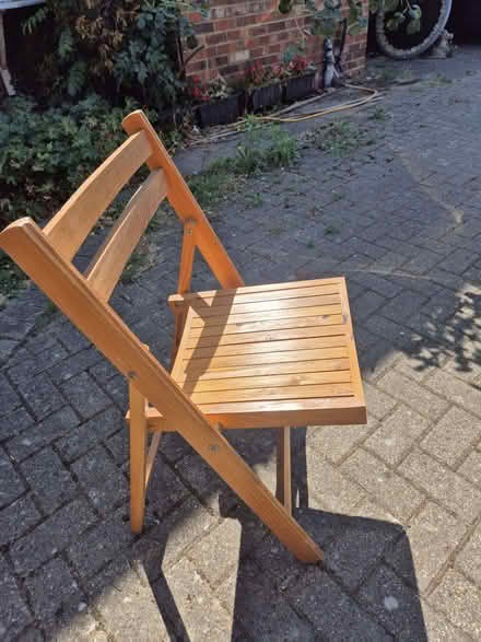 Photo of free Foldable wooden chair used (Byfleet KT14) #1