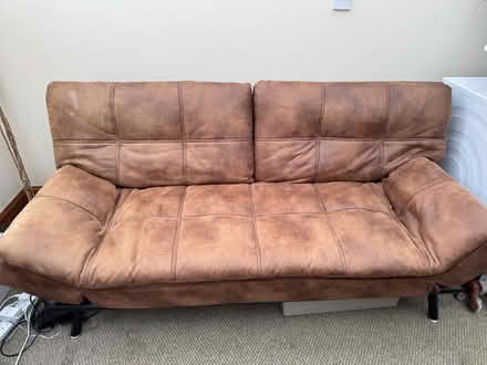Photo of free Faux leather sofa / bed (Dogsthorpe PE1.) #1
