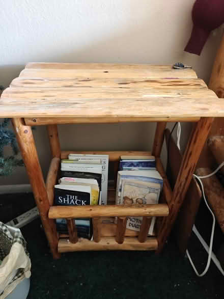 Photo of free Log Bed, Mattress, Side Tables (Near 92nd and Sheridan) #3