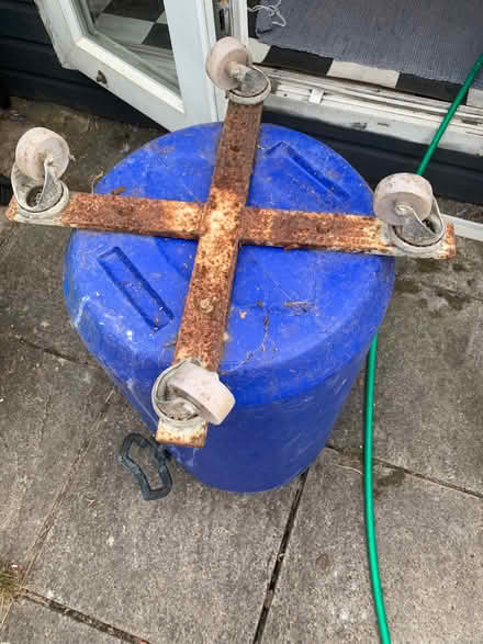 Photo of free Blue plastic water tight drum on casters (Fairfield Park BA1) #2