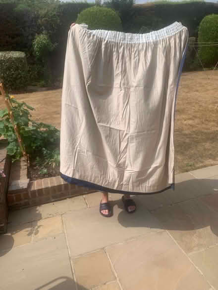 Photo of free Two blue lined curtains (Wheathampstead AL4) #3