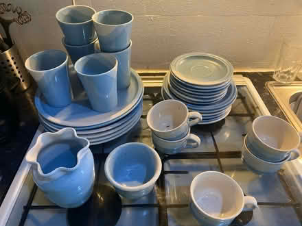 Photo of free Blue stoneware set + lunch boxes (South Beddington SM6) #1