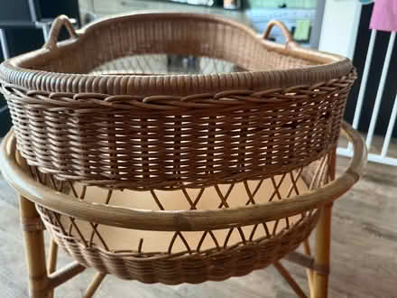 Photo of free Wicker crib/ stand/mattress/covers (Epsom) #3