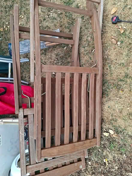 Photo of free Wooden garden chairs (Ellington PE28) #1