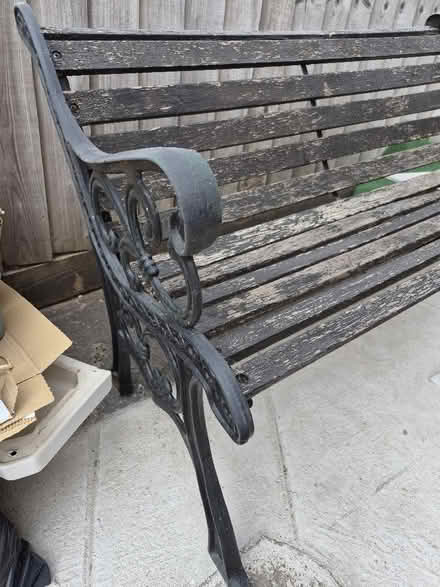 Photo of free Wrought Iron Wooden Seat (Stoke Hill EX4) #2