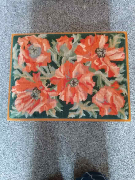 Photo of free Foot stool with tapestry top (Moreton Hall IP32) #2