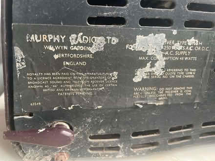 Photo of free Vintage 1950's Murphy Radio (Guilsborough NN6) #2