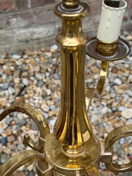 Photo of free 5-arm brass-colour chandelier (East Marden PO18) #3