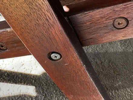 Photo of free Wooden Garden Table (needs bolts) (Sanderstead CR2) #3
