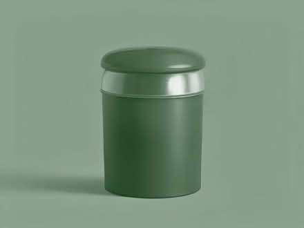 Photo of Old fashioned style metal outdoor dustbin with lid (Burgess Hill RH15) #1