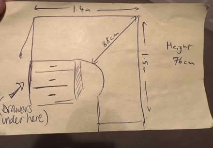 Photo of free Corner office desk and drawer set (Triangle HX6) #3