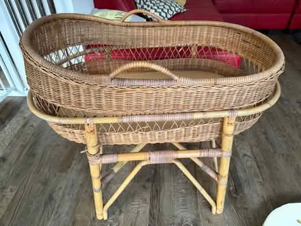 Photo of free Wicker crib/ stand/mattress/covers (Epsom) #1