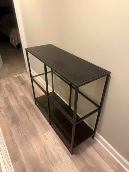 Photo of free Shelf unit metal & glass (Mundelein IL) #1