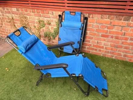 Photo of free Two Blue folding chairs (Southville BS3) #1