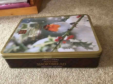 Photo of free Ex biscuit Tin Robin pic (Storrington RH20) #2