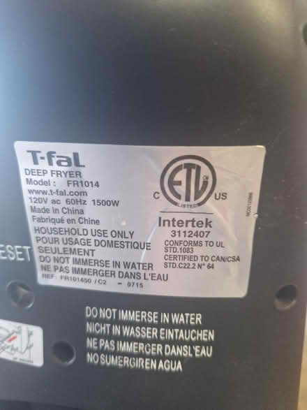 Photo of free T-fal Deep Fryer (Longview, Antioch 94509) #4