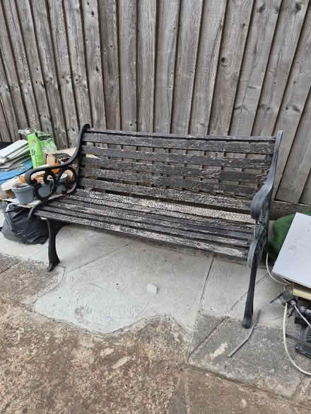 Photo of free Wrought Iron Wooden Seat (Stoke Hill EX4) #1