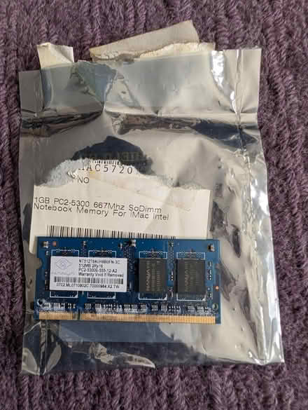Photo of free 1GB Memory For imac (Park Street AL2) #1
