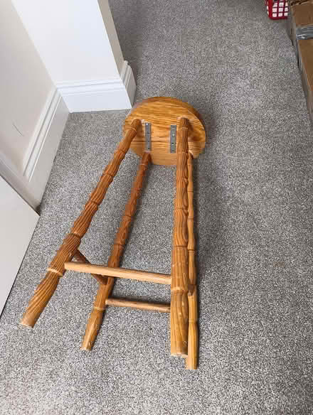 Photo of free Wooden bar stool (EN2 6ey) #2
