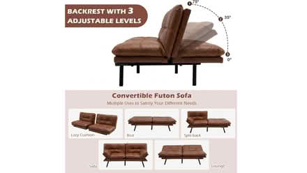Photo of free COSTWAY 2/3‐seater click‐clack sofa bed in Faux PU leather. (Tilehurst RG30) #1