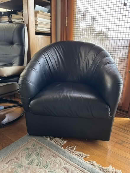 Photo of free two black leather armchairs (Mt Washington) #1
