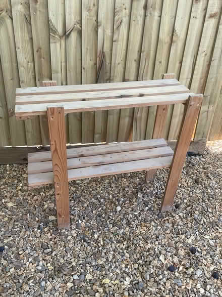 Photo of free Two shelves wooden shelves unit (MK17 9BP) #1