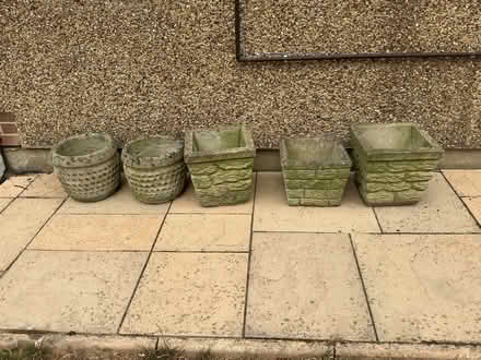 Photo of free 5 x Concrete Garden Pots (West Oxfordshire OX29) #1