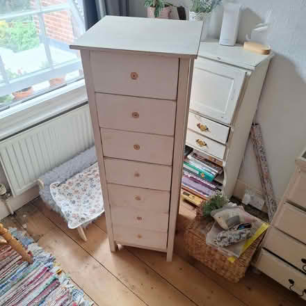 Photo of free Tall chest of pine wood drawers (Witham CM8) #1