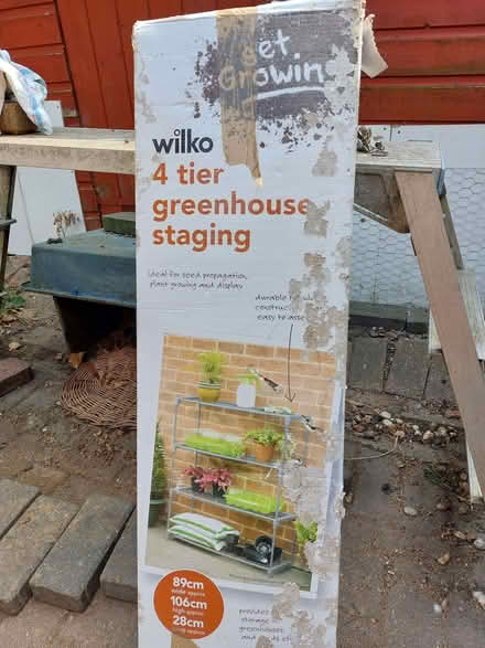 Photo of free Small greenhouse staging unit - in box although box tatty (Langdon Hills SS16) #1