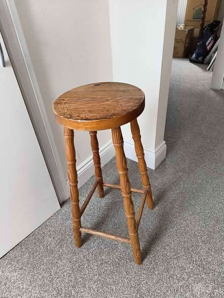 Photo of free Wooden bar stool (EN2 6ey) #1